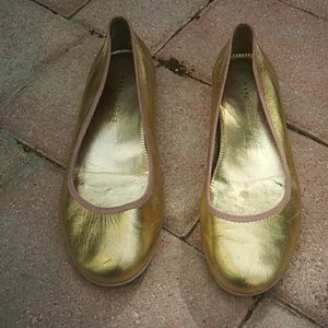 Marc jacobs gold flat ballerina